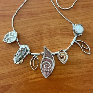 Vintage Barb Sucherman Sterling and 8K Pendant Necklace